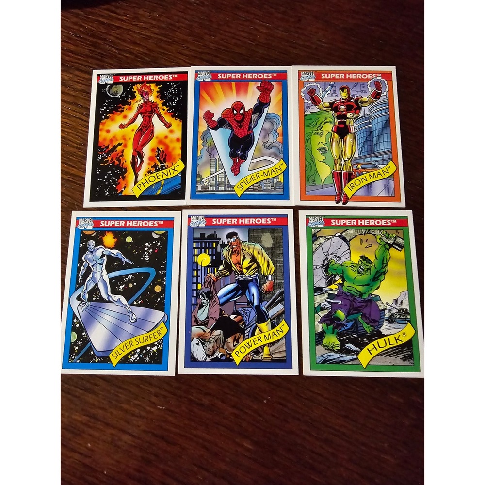 Marvel Super Heroes Trading Cards 1990s Vintage Collection Phoenix Hulk